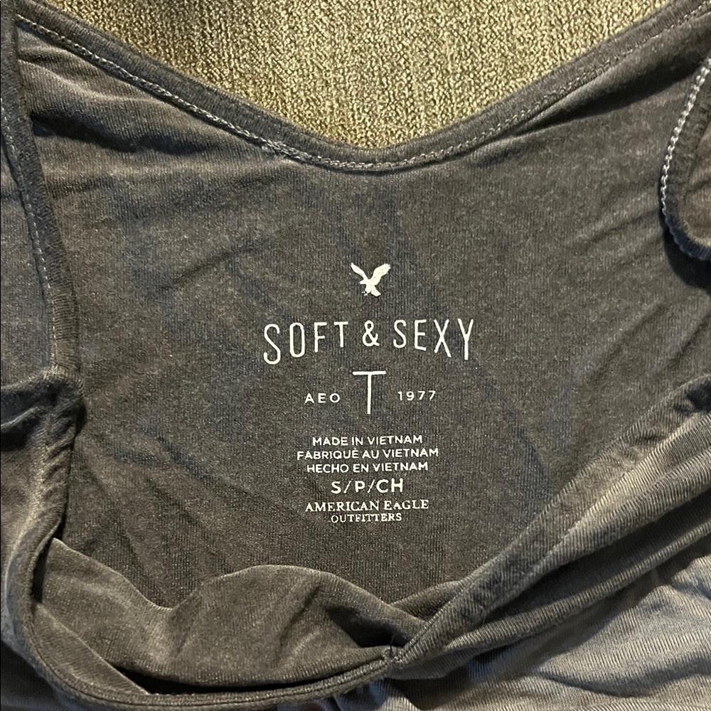 American Eagle Outfitters Gray Cold Shoulder Camisole - Picture 2 of 2